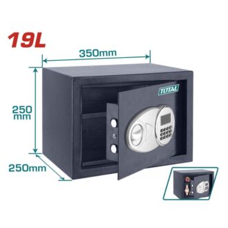 Total Electronic Safe Box, 3 to 8 Digit Code Freely 25 x 35 x 25cm 19L TESF2501
