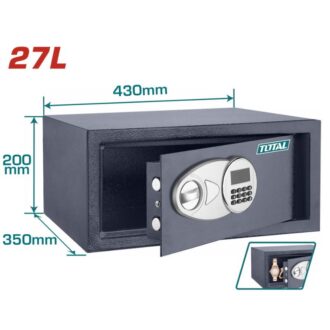 Total Electronic Safe Box, 3 to 8 Digit Code Freely 20 x 43 x 35cm 27L TESF3501