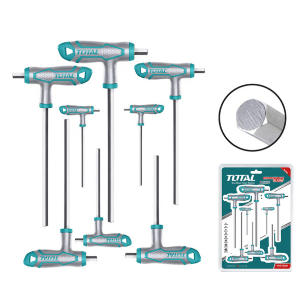 Total Hex Wrench & Allen Key Set T-handle 8pcs THHW8081