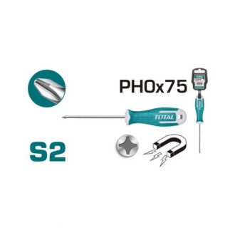 Total Phillips Screw Driver PH0 x 75mm THT26PH0075