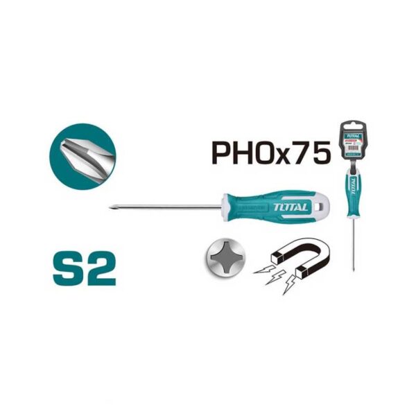 Total Phillips Screw Driver PH0 x 75mm THT26PH0075