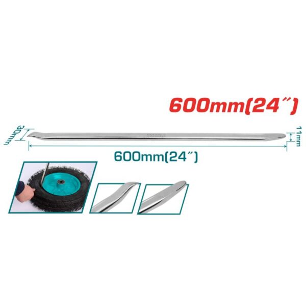 Total Total Tyre Lever Carbon Steel 600x30x11mm Drop Forged, Heat Treated, Chromed Plated THT46001