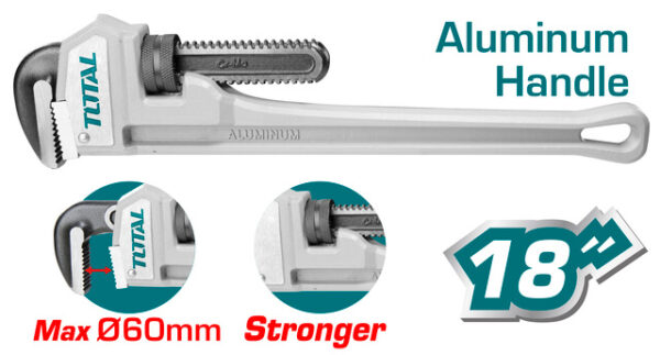 Total Pipe Wrench Aluminium Handle 18" THTAL17186