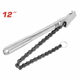 Total Chain Wrench 12" Drop Forged with Heat Treatment, Chrome Plated THTCPW1216