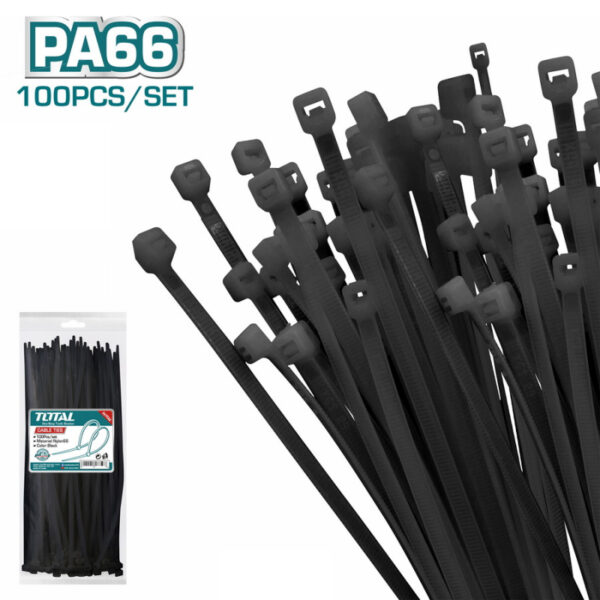 Total Cable Ties 350 x 4.8mm Black THTCTB35048 (100pcs Set)
