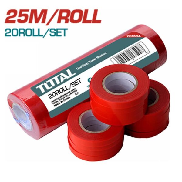 Total Garden Plant Tying Machine Stretch Tie Tape 25m Lightweight, Stretchy, Non Sticky, Does Not Damage The Plant's Stems (20 Roll Set) THTPTM1251T