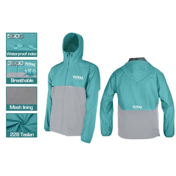 Total Rain Jacket Coated Polyster with Mesh Lining L/XL/XXL