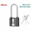 Total Iron Padlock Long Shackle 32mm with 3 keys TLK31321L