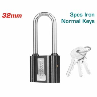 Total Iron Padlock Long Shackle 32mm with 3 keys TLK31321L