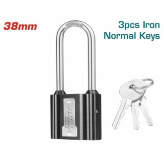Total Iron Padlock Long Shackle 38mm with 3 keys TLK31381L
