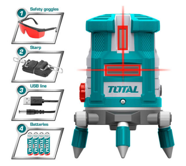 Total Self-Leveling Line Laser (Red Laser Beam) TLL306505