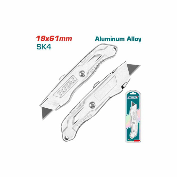 Total Utility Knife 61x19mm with SK4 Blade, Auto Lock System THT511615