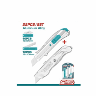 Total Utility Knife Set with Aluminum Alloy Body THT515226 (Pack of 22pcs)