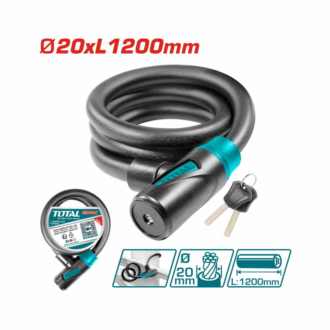Total Bicycle Lock 20x1200mm with 2pcs Brass Keys TBK12012