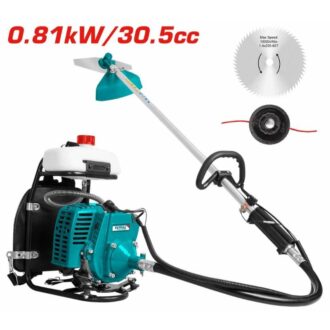 Total Gasoline Grass Trimmer & Bush Cutter 0.81KW/30.5cc Petrol Powered with Two Stroke Motor TP31261-2