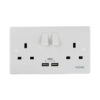 Tronic Twin Switch Socket with 2 USB
