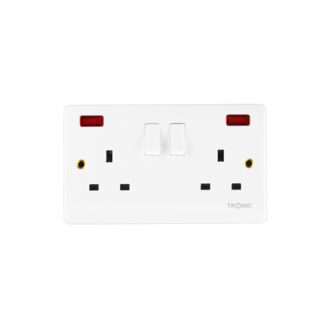 Tronic Twin Switch Socket with Neon Standard