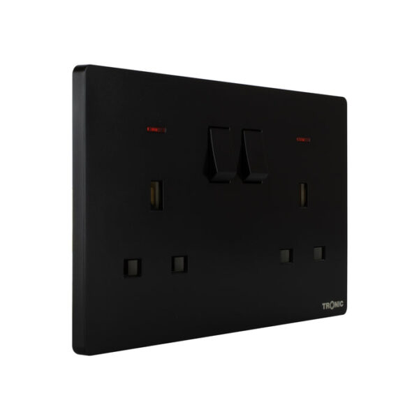 Tronic Twin Switch Socket with Neon