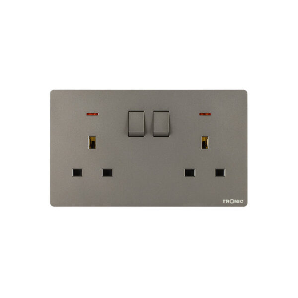 Tronic Twin Switch Socket with Neon