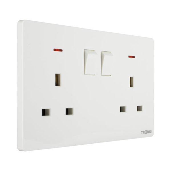Tronic Twin Switch Socket with Neon