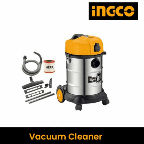 Ingco Drum Vacuum Cleaner Wet & Dry 30L 1400W Blower Function VC14301