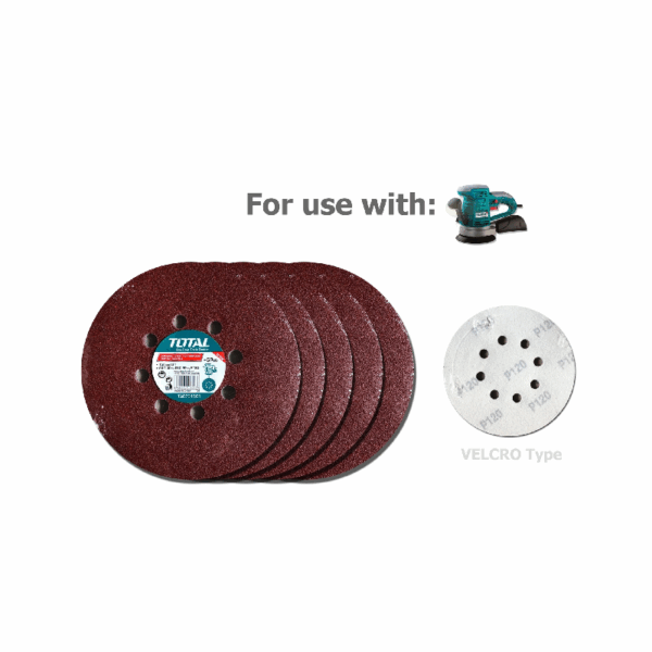 Total Sand Paper For Random Orbit Sander 150mm 5pcs TAC731501