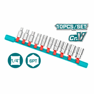 Total Socket Spanner Set 1/4" Pack of 10 THT1411023