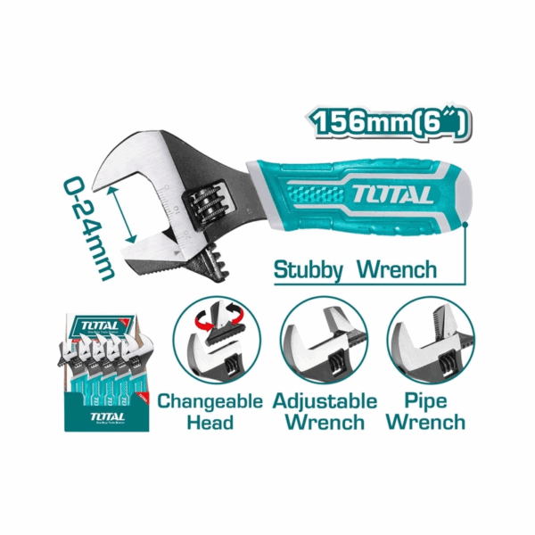Total Adjustable Wrench 6" 2 in 1 THT1016S