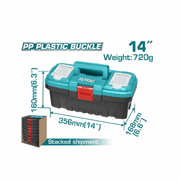 Total Plastic Tool Box 14" Empty TPBX0141