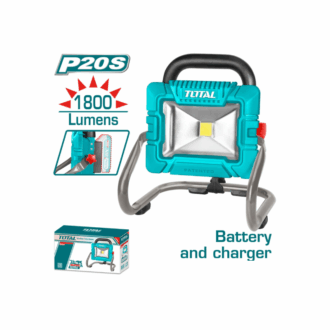 Total Cordless Portable LED Work Lamp 20W with 1pcs 20V 2.0AH Battery & Charger TWLI2025