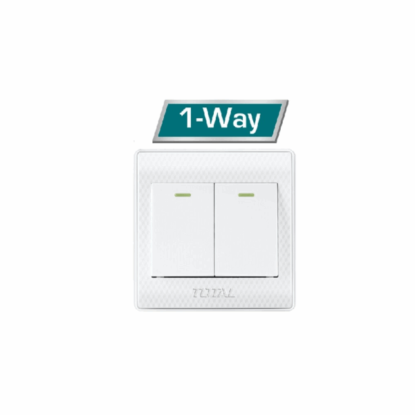 Total 2 Gang Switch Electric 1 Way 16A THESSH02101