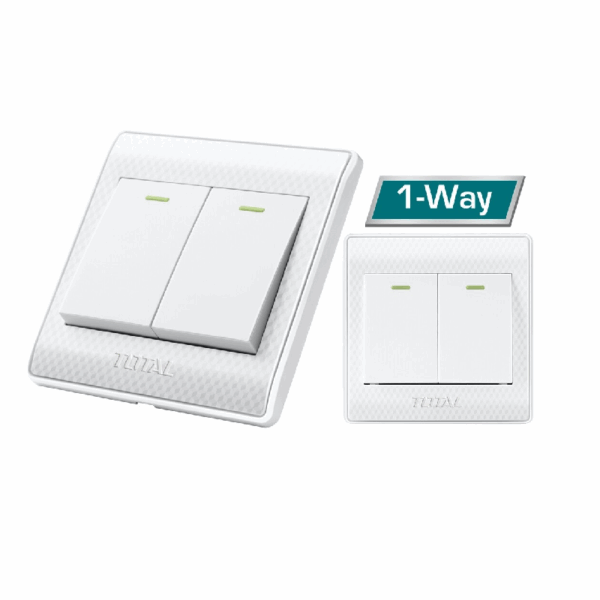 Total 2 Gang Switch Electric 1 Way 16A THESSH02101