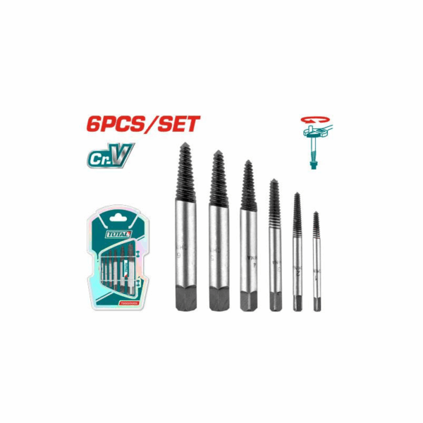 Total Screw Extractor Set 3~6mm with Coarse Thread TACSE0061 (Pack of 6pcs)
