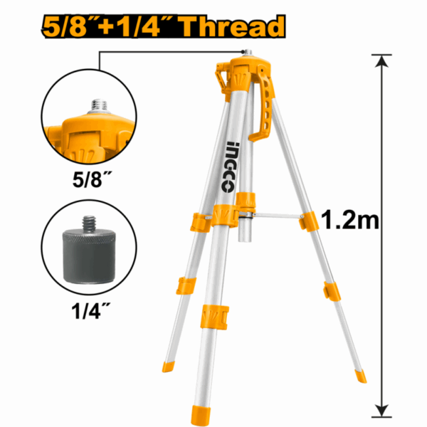 Ingco Tripod for Laser Levels 120cm 1/4", 1.2m HLLT01152