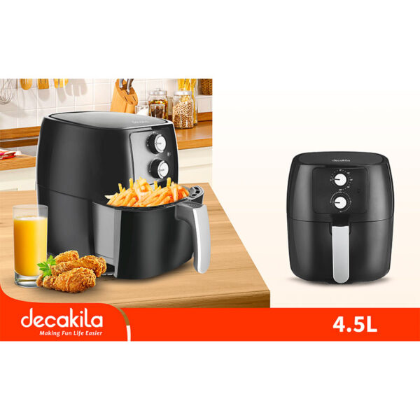 Decakila Air Fryer 4.5L 1400W Non-Stick Coating With Overheating Protection Low Oil Fryer Healthy Fryer KEEC038B