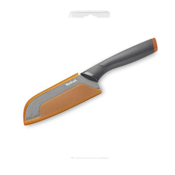 Tefal Fresh Kitchen Santoku Knife With Cover 12cm Titanium Non Stick Coating Ideal For Slicing & Chopping All Types of Food High Performance Stainless Steel K1220104