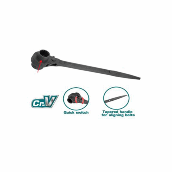 Total Ratchet Wrench Double Socket 19 x 22mm THTRSW19221