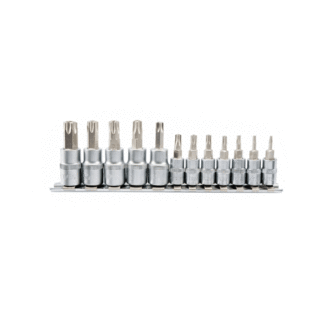 Total Torx Bit Socket Spanner Set S2 Chromed Plated 1/4", 3/8" 12pcs THT1438121