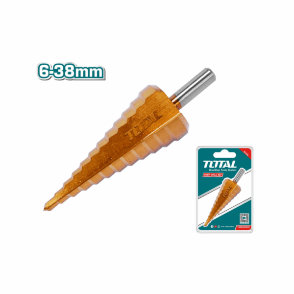Total Drill Bit Step Drill Bit Wood, Metal, Plastic and Many Other Materials 6-38mm TAC8263801