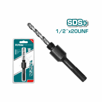 Total Hole Saw Arbor SDS Plus Shank, 1/2"-20UNF Thread TAC4205