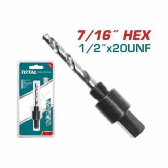 Total Hole Saw Arbor 7/16" Hex Shank, 1/2"-20UNF Thread TAC4206