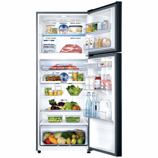 Samsung Fridge 385L Digital Inverter Technology, Double Door, Top Freezer, Twin Cooling Plus, TMF, DIT, Air Hygienic, LED Lighting, Black RT49K5552BS/RT38K5552BS