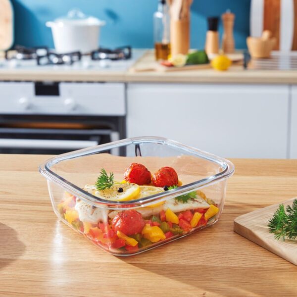 Luminarc Pure Box Square Food Container 122cl Flat Rim P3552