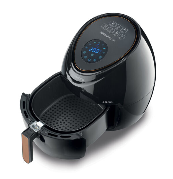 Kenwood Digital Air Fryer XXL 5.5L 2.4Kg 1800W With Rapid Hot Air Circulation For Frying Grilling Broiling Roasting Baking And Toasting HFP50.000BK