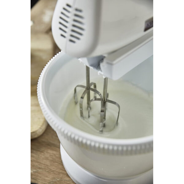 Kenwood Stand Mixer Hand Mixer (Electric Whisk) 450W with 3.4L Rotary Bowl 5 Speeds + Turbo Button Twin Stainless Steel Kneader and Beater for Mixing Whipping Whisking Kneading HMP32.A0WH
