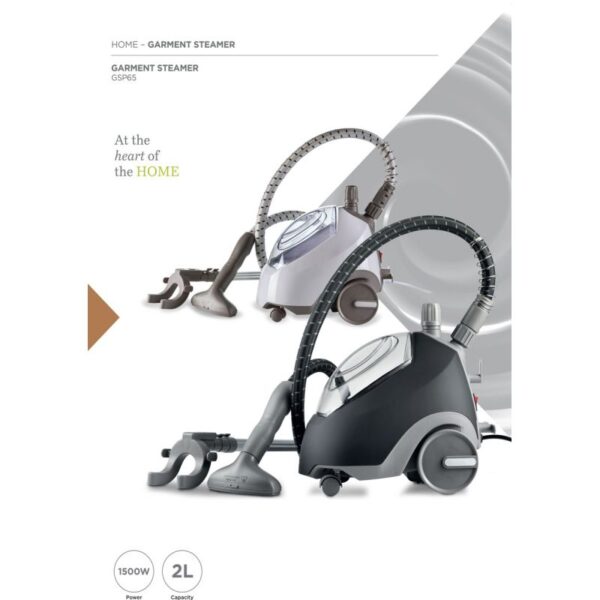 Kenwood Garment Steamer 1500W with 2L Water Tank Capacity Rotary Wheels Folding Rack Trouser Press Glove GSP65.500BK