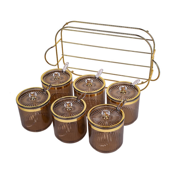 Nadstar Seasoning Pots 6pcs Set Condiment Pots Food Container with Lids and Spoons ST0606-1/2