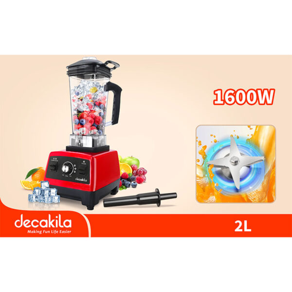 Decakila Blender 1600W Powerful & Professional 2L Unbreakable Jar Multiple Speed With Pulse SS Blade Mixer Food Grade Material KEJB031R