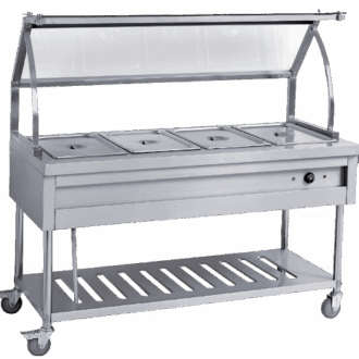 Nadstar Trolley With Glass Top 4 Pan - HBW-4G