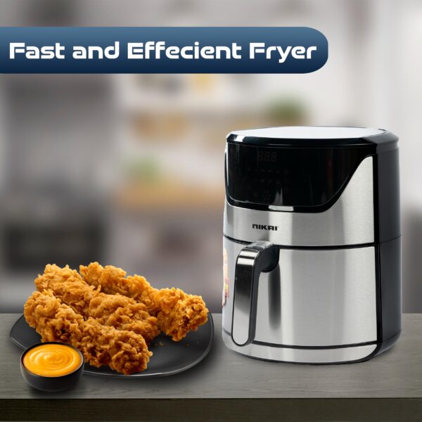 Nikai Air Fryer 6L Multifunctional Low Oil Fryer 1800W Auto Cut Off Non-Stick Coating Pan 60 min. timer Detachable Frying Basket - NAF688DS